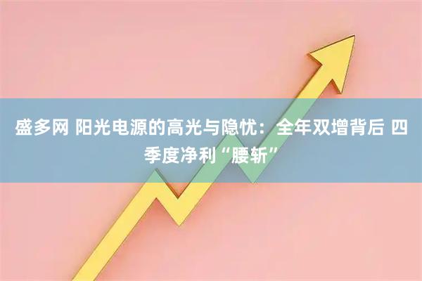 盛多网 阳光电源的高光与隐忧：全年双增背后 四季度净利“腰斩”